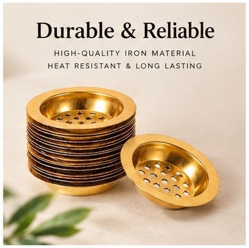 Incense Holder - 10Pcs Incense Burner Tray Gold Tone