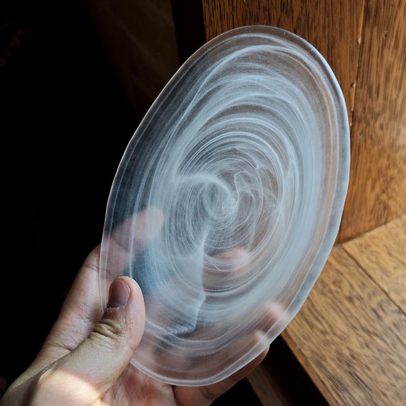 Japanese Snacks - Japanese Bubble Glass Oval Dessert Plate