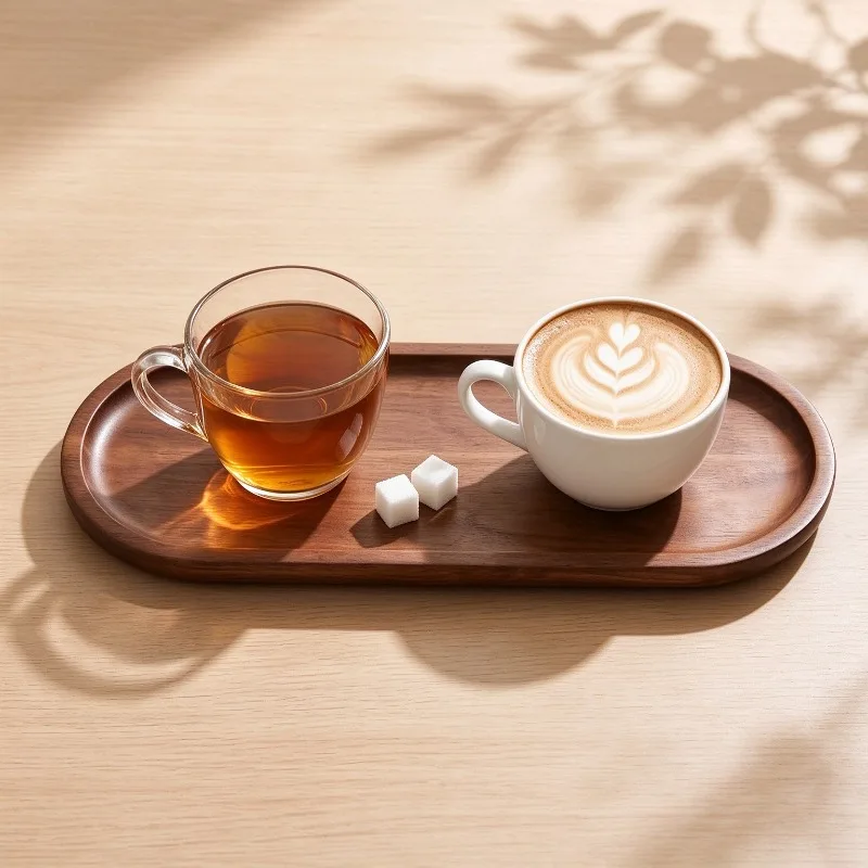 Japanese Tea - Japanese Style Oval Acacia Wood Tea