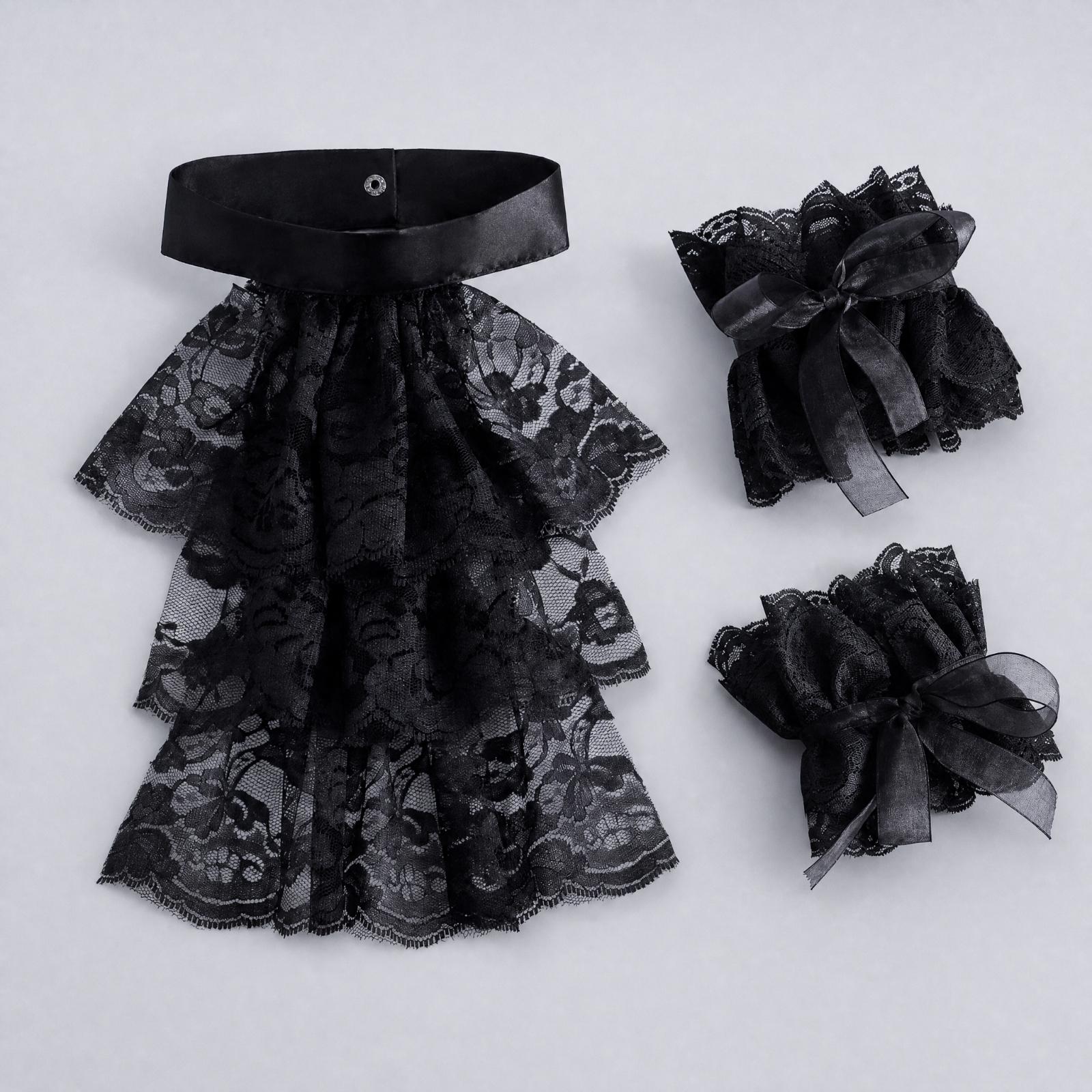 Women Vintage Lace Collar Glov - Matcha 评论和价格