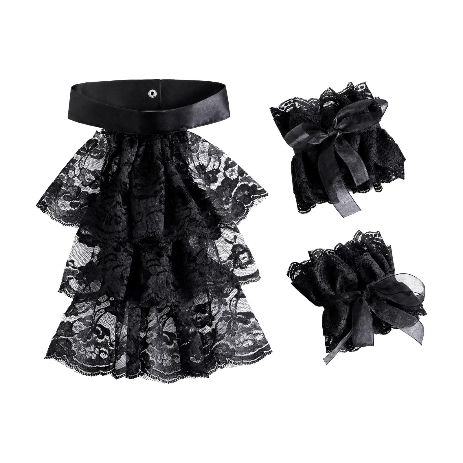 Women Lace Collar Gloves with  - Matcha 评论和价格