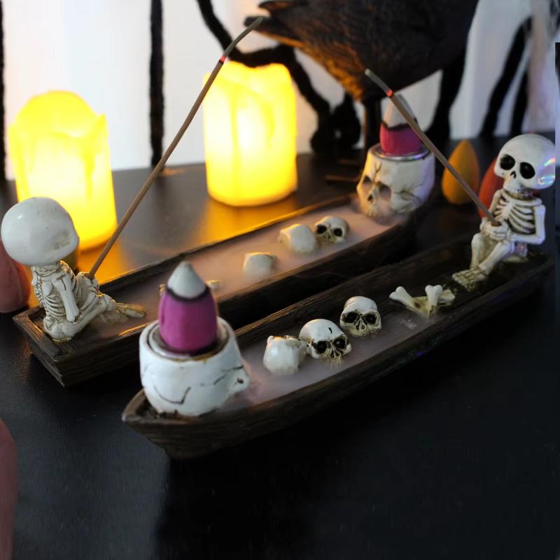 Skull Boat Incense Holder Uniq - Incense Holder 评论和价格