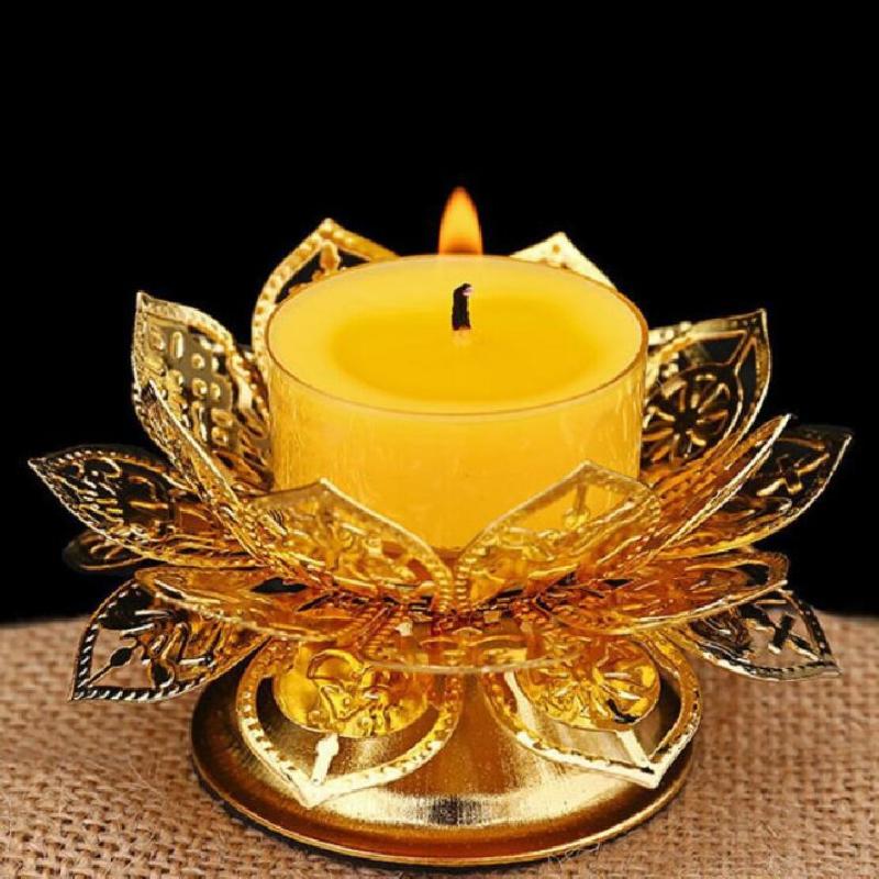 Tea Light Holder Gold Lotus De - Incense Holder 评论和价格